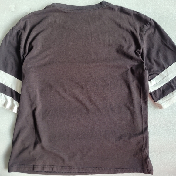 Harry Potter Hogwarts Black Short Sleeve Tee Striped Sleeved Large - Picture 8 of 10